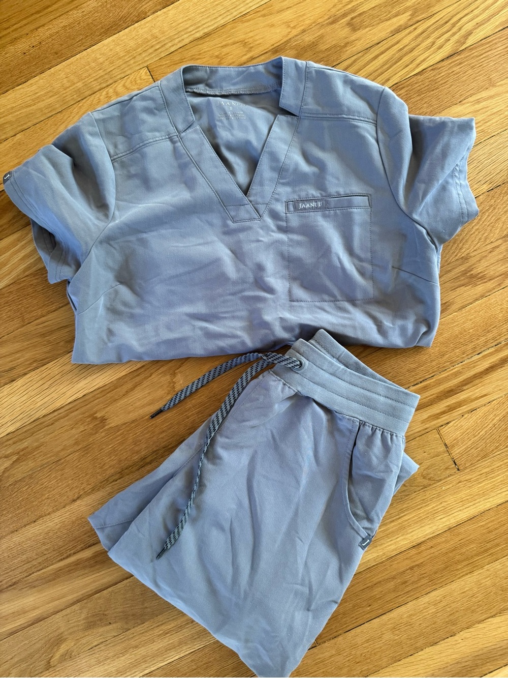 Jaanuu Grey Scrub Top and Bottom Set